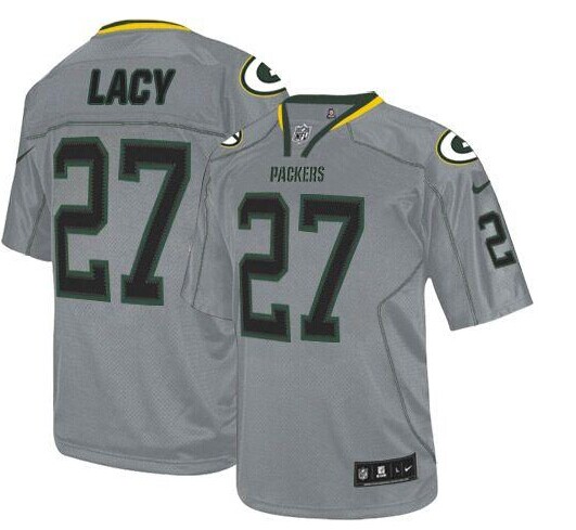 NEW Green Bay Packers #27 Eddie Lacy Lights Out Grey NFL Elite Jersey NEW Green Bay Packers #27 Eddie Lacy Lights Out Grey NFL Elite Jersey