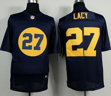 NEW Green Bay Packers #27 Eddie Lacy Navy Blue Alternate NFL Elite Jersey