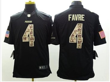 NEW Green Bay Packers #4 Brett Favre Black NFL Limited Salute to Service Jersey NEW Green Bay Packers #4 Brett Favre Black NFL Limited Salute to Service Jersey
