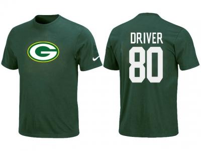 NEW Green Bay Packers #80 Donald Driver Name & Number T-Shirt Green NEW Green Bay Packers #80 Donald Driver Name & Number T-Shirt Green