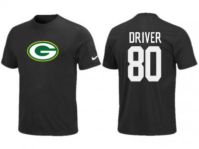 NEW Green Bay Packers #80 Donald Driver Name & Number T-Shirt Green Black NEW Green Bay Packers #80 Donald Driver Name & Number T-Shirt Green Black