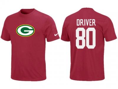 NEW Green Bay Packers #80 Donald Driver Name & Number T-Shirt Green Red NEW Green Bay Packers #80 Donald Driver Name & Number T-Shirt Green Red