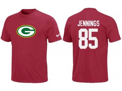 NEW Green Bay Packers #85 JENNNGS Name & Number T-Shirt Red