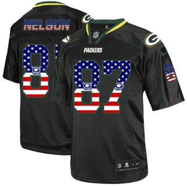NEW Green Bay Packers #87 Jordy Nelson Black NFL Elite USA Flag Fashion Jersey NEW Green Bay Packers #87 Jordy Nelson Black NFL Elite USA Flag Fashion Jersey