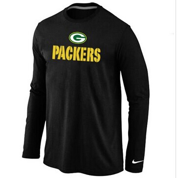NEW Green Bay Packers Authentic Logo Long Sleeve NFL T-Shirt Black NEW Green Bay Packers Authentic Logo Long Sleeve NFL T-Shirt Black