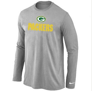 NEW Green Bay Packers Authentic Logo Long Sleeve NFL T-Shirt Light Grey NEW Green Bay Packers Authentic Logo Long Sleeve NFL T-Shirt Light Grey