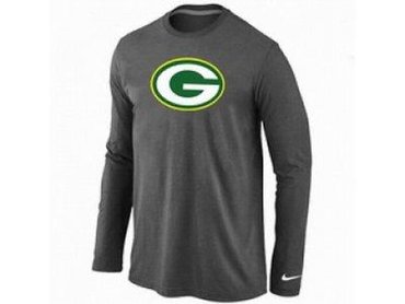 NEW Green Bay Packers Logo Long Sleeve T-Shirt D.Grey