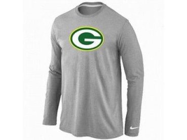 NEW Green Bay Packers Logo Long Sleeve T-Shirt Grey NEW Green Bay Packers Logo Long Sleeve T-Shirt Grey