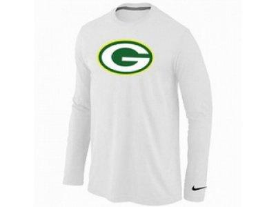 NEW Green Bay Packers Logo Long Sleeve T-Shirt WHITE NEW Green Bay Packers Logo Long Sleeve T-Shirt WHITE