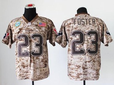 NEW Houston Texans #23 Arian Foster Camo NFL Elite USMC Jersey(USA)