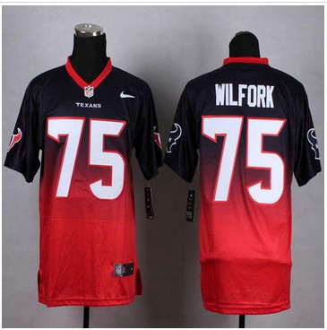NEW Houston Texans #75 Vince Wilfork Navy Blue Red Men's Stitched NFL Elite Fadeaway Fashion Jersey NEW Houston Texans #75 Vince Wilfork Navy Blue Red Men's Stitched NFL Elite Fadeaway Fashion Jersey