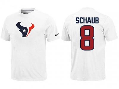 NEW Houston Texans #8 schaub Name & Number White T-Shirt