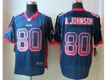 NEW Houston Texans #80 A.Johnson Blue Jerseys(Drift Fashion Elite)