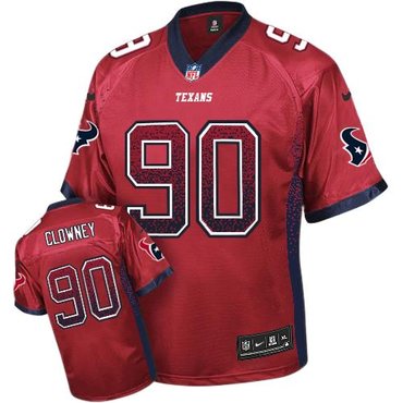 NEW Houston Texans #90 Jadeveon Clowney Red NFL Elite Drift Fashion Jersey