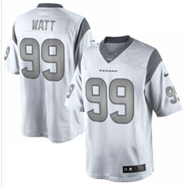NEW Houston Texans #99 JJ Watt White Platinum Jersey NEW Houston Texans #99 JJ Watt White Platinum Jersey