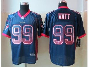 NEW Houston Texans #99 Watt Blue Jerseys(Drift Fashion Elite)