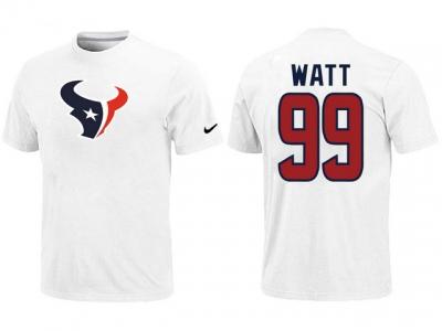 NEW Houston Texans #99 Watt Name & Number White T-Shirt NEW Houston Texans #99 Watt Name & Number White T-Shirt