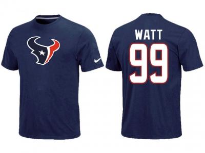 NEW Houston Texans #99 Watt Name & Number blue T-Shirt NEW Houston Texans #99 Watt Name & Number blue T-Shirt