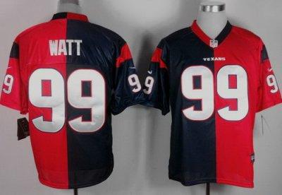 NEW Houston Texans 99# J.J. Watt Blue-Red Split Elite NFL Jerseys NEW Houston Texans 99# J.J. Watt Blue-Red Split Elite NFL Jerseys