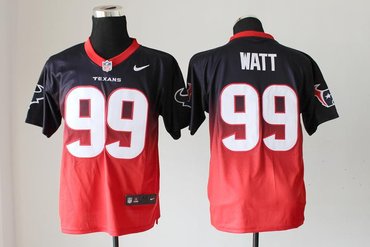 NEW Houston Texans 99 J.J. Watt Black Red Drift Fashion II Elite NFL Jerseys