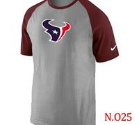 NEW Houston Texans Ash Tri Big Play Raglan NFL T-Shirt Grey Red