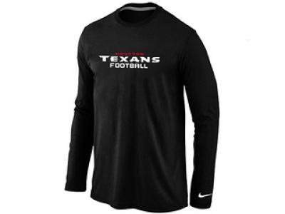 NEW Houston Texans Authentic font Long Sleeve T-Shirt Black