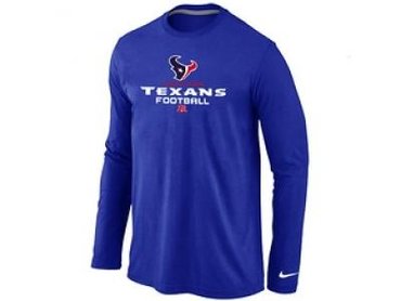 NEW Houston Texans Critical Victory Long Sleeve T-Shirt Blue