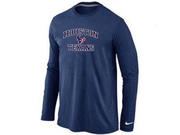 NEW Houston Texans Heart & Soul Long Sleeve T-Shirt D.Blue