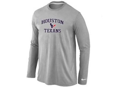 NEW Houston Texans Heart & Soul Long Sleeve T-Shirt Grey NEW Houston Texans Heart & Soul Long Sleeve T-Shirt Grey
