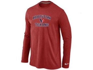 NEW Houston Texans Heart & Soul Long Sleeve T-Shirt RED