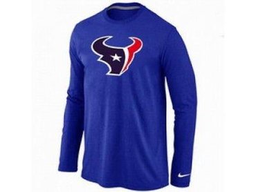 NEW Houston Texans Logo Long Sleeve T-Shirt BLUE
