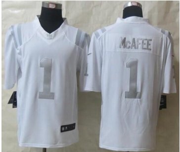 NEW Indianapolis Colts #1 Pat McAfee White NFL Limited Platinum Jersey NEW Indianapolis Colts #1 Pat McAfee White NFL Limited Platinum Jersey