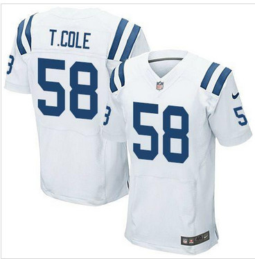 NEW Indianapolis Colts #58 Trent Cole White Men's Stitched NFL Elite Jersey NEW Indianapolis Colts #58 Trent Cole White Men's Stitched NFL Elite Jersey