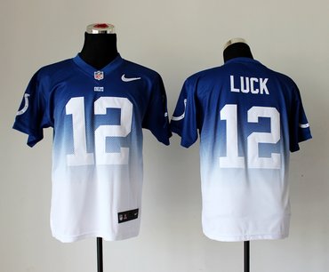NEW Indianapolis Colts 12 Andrew Luck Blue White Drift Fashion II Elite NFL Jerseys NEW Indianapolis Colts 12 Andrew Luck Blue White Drift Fashion II Elite NFL Jerseys