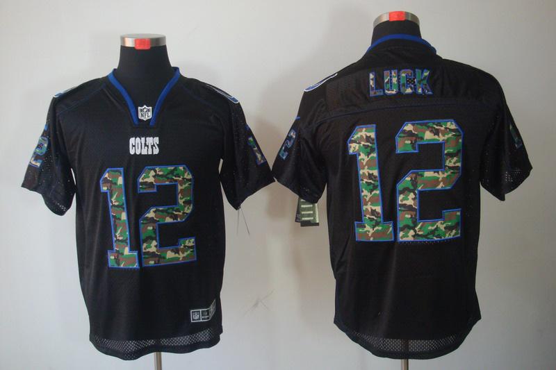 NEW Indianapolis Colts 12 Andrew Luck Lights Out Black Elite Jerseys(Camo Number) NEW Indianapolis Colts 12 Andrew Luck Lights Out Black Elite Jerseys(Camo Number)