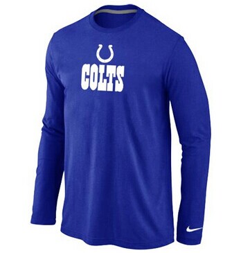 NEW Indianapolis Colts Authentic Logo Long Sleeve NFL T-Shirt Blue NEW Indianapolis Colts Authentic Logo Long Sleeve NFL T-Shirt Blue