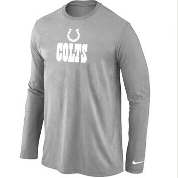 NEW Indianapolis Colts Authentic Logo Long Sleeve NFL T-Shirt Light Grey NEW Indianapolis Colts Authentic Logo Long Sleeve NFL T-Shirt Light Grey