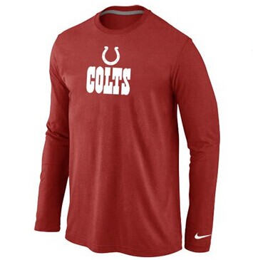 NEW Indianapolis Colts Authentic Logo Long Sleeve NFL T-Shirt Red NEW Indianapolis Colts Authentic Logo Long Sleeve NFL T-Shirt Red