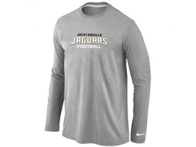 NEW Jacksonville Jaguars Authentic font Long Sleeve T-Shirt Grey NEW Jacksonville Jaguars Authentic font Long Sleeve T-Shirt Grey