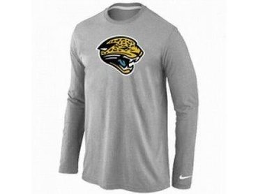NEW Jacksonville Jaguars Logo Long Sleeve T-Shirt Grey NEW Jacksonville Jaguars Logo Long Sleeve T-Shirt Grey