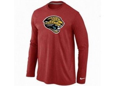 NEW Jacksonville Jaguars Logo Long Sleeve T-Shirt RED NEW Jacksonville Jaguars Logo Long Sleeve T-Shirt RED