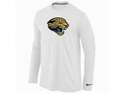NEW Jacksonville Jaguars Logo Long Sleeve T-Shirt WHITE NEW Jacksonville Jaguars Logo Long Sleeve T-Shirt WHITE