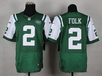 NEW Jets #2 Nick Folk Green Team Color NFL Elite Jersey