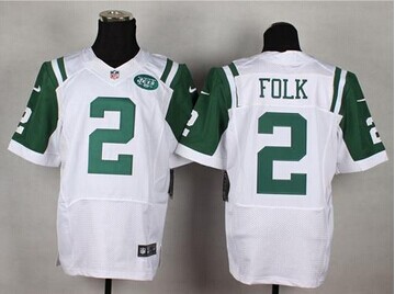 NEW Jets #2 Nick Folk White NFL Elite Jersey