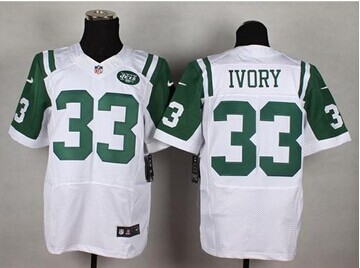 NEW Jets #33 Chris Ivory White NFL Elite Jersey