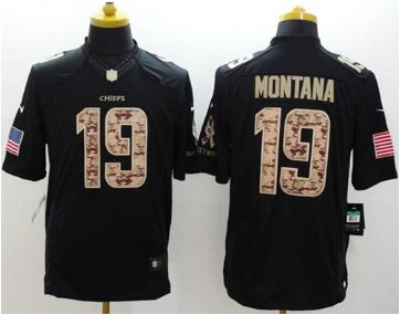 NEW Kansas City Chiefs #19 Joe Montana Black NFL Limited Salute to Service Jersey NEW Kansas City Chiefs #19 Joe Montana Black NFL Limited Salute to Service Jersey