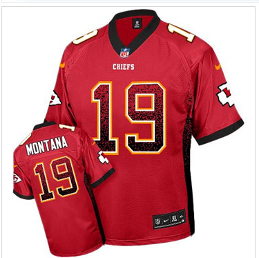 NEW Kansas City Chiefs #19 Joe Montana Red Team Color Stitched NFL Elite Drift Fashion Jersey NEW Kansas City Chiefs #19 Joe Montana Red Team Color Stitched NFL Elite Drift Fashion Jersey