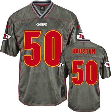 NEW Kansas City Chiefs #50 Justin Houston Grey NFL Elite Vapor Jerseys