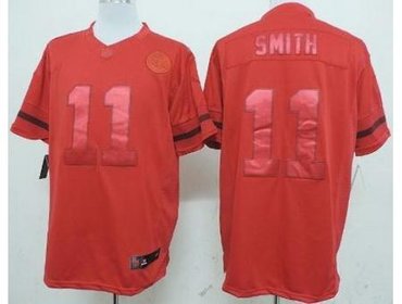 NEW Kansas City Chiefs 11 Alex Smith Red Drenched Limited NFL Jerseys