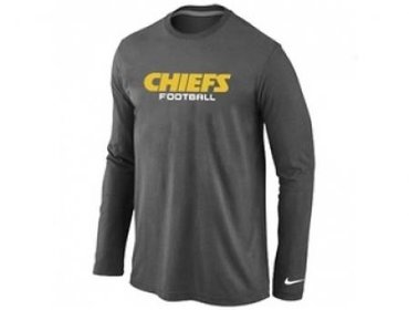 NEW Kansas City Chiefs Authentic font Long Sleeve T-Shirt D.Grey NEW Kansas City Chiefs Authentic font Long Sleeve T-Shirt D.Grey